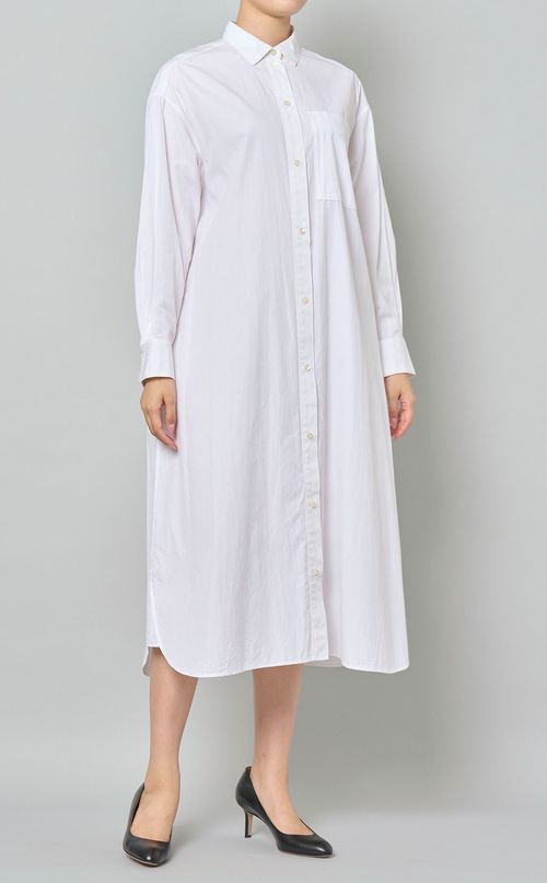 ブロードストライプシャツワンピース