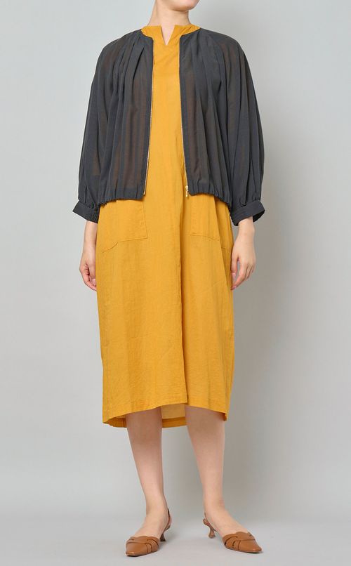 ベルト付ボタニカルダイワンピース