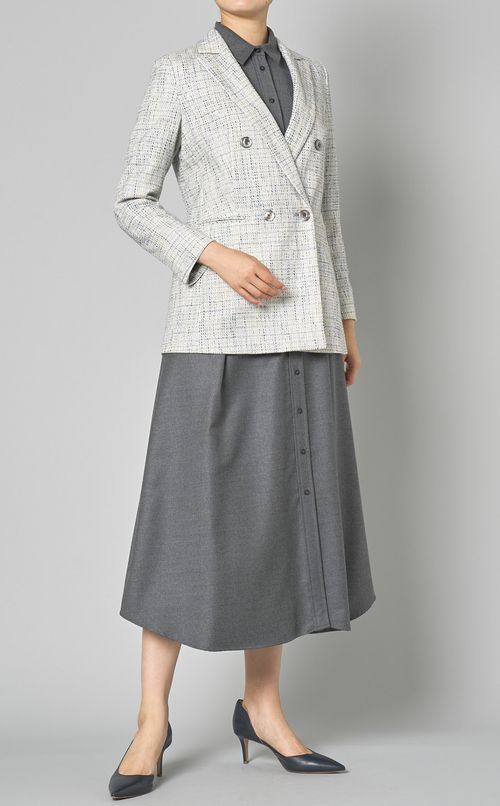 フラノベルテッドロングシャツワンピース