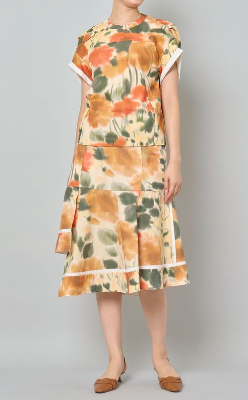 マリーゴールドプリントパネルスカート