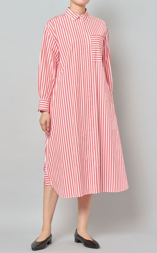 ブロードストライプシャツワンピース