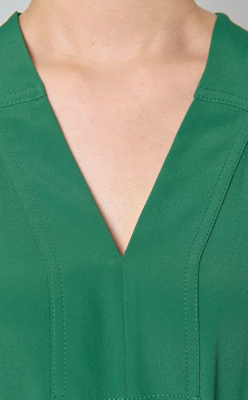 ギャザースリーブベルテッドワンピース