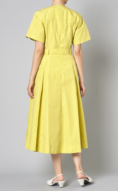 コットンクルーネックシャツワンピース