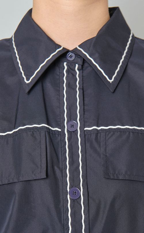 ウェーブステッチシャツワンピース