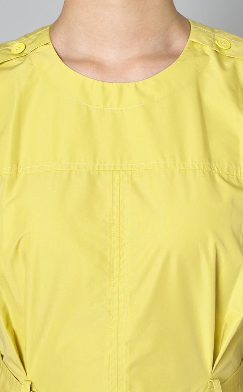 コットンクルーネックシャツワンピース