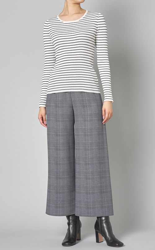 コットンリブクルーネックニット