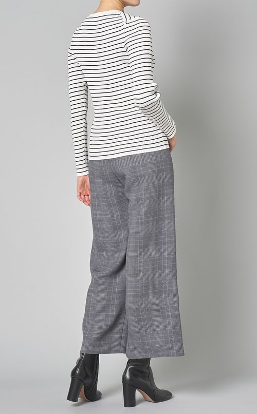 コットンリブクルーネックニット