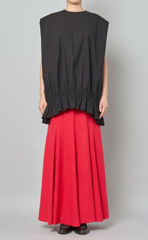 ラウンドヘムギャザープルオーバー