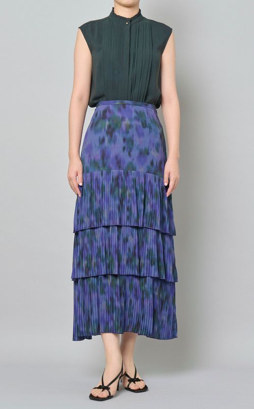 フラワープリントティアードスカート