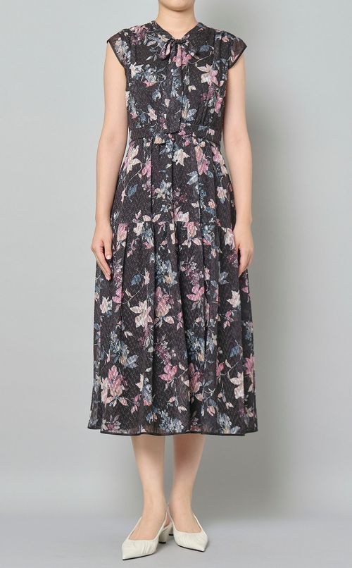 カットジャガードプリントワンピース