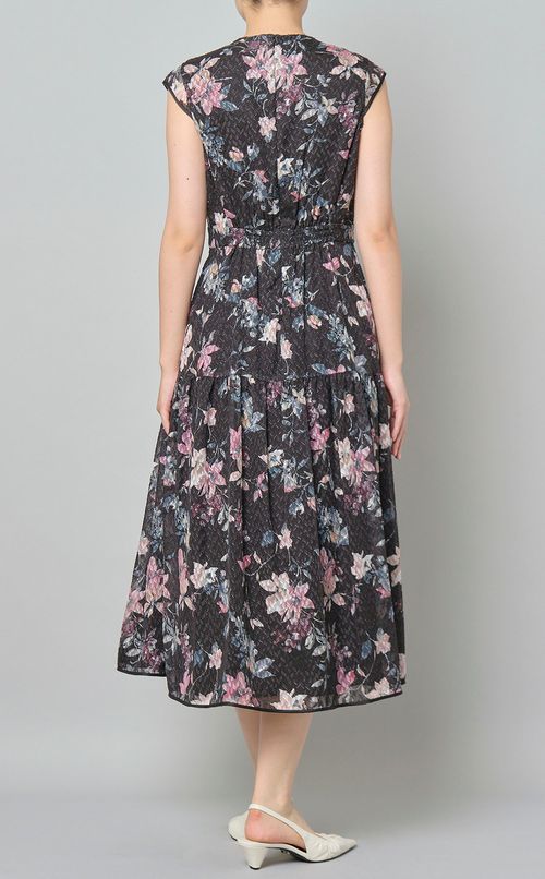 カットジャガードプリントワンピース