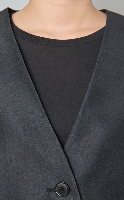 ノーカラーシアージャケット