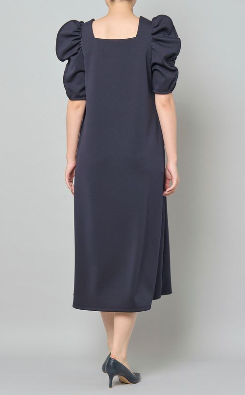 袖フリルポンチワンピース