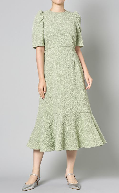 ジャガードタックスリーブワンピース