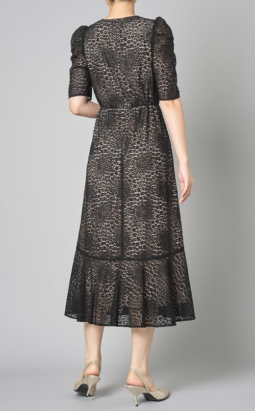 ラッセルレースパフショルダードレス