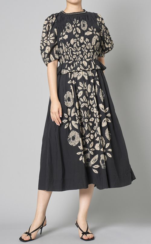 タイダイギャザースリーブワンピース