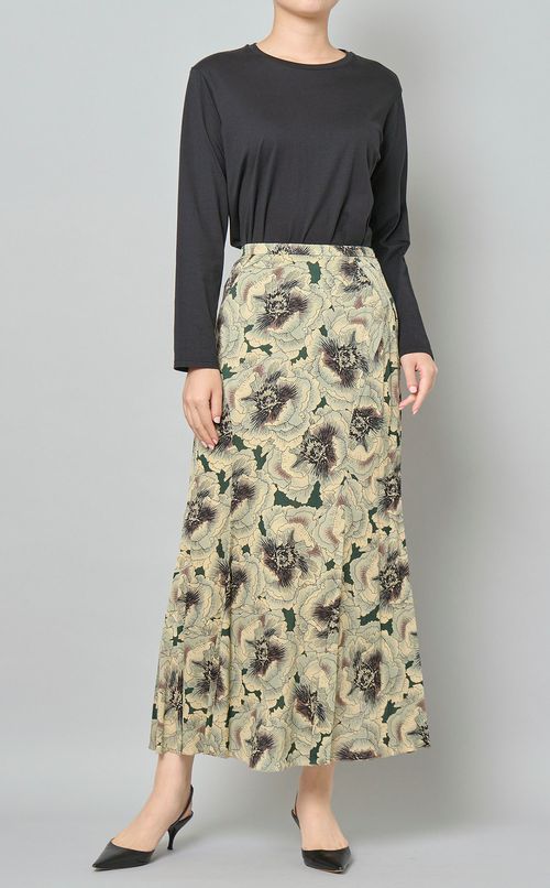 フラワープリントフレアスカート