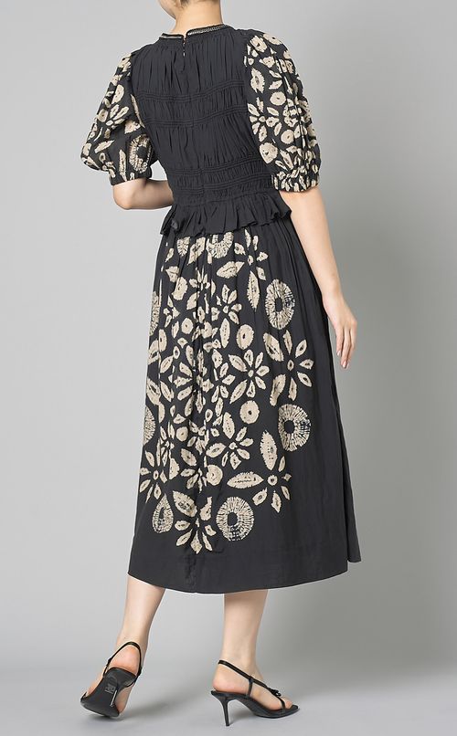 タイダイギャザースリーブワンピース