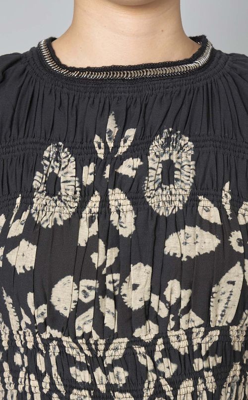 タイダイギャザースリーブワンピース