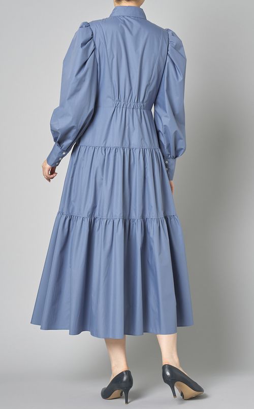 リボン刺繍シャツワンピース