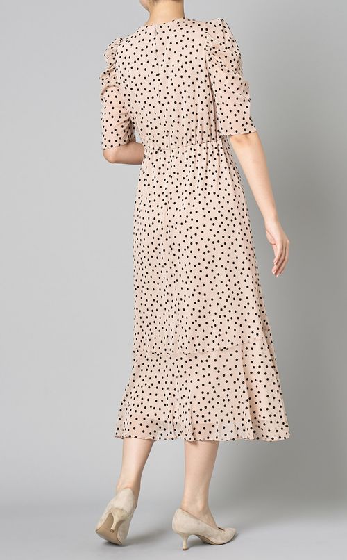 チュールフロッキードットワンピース