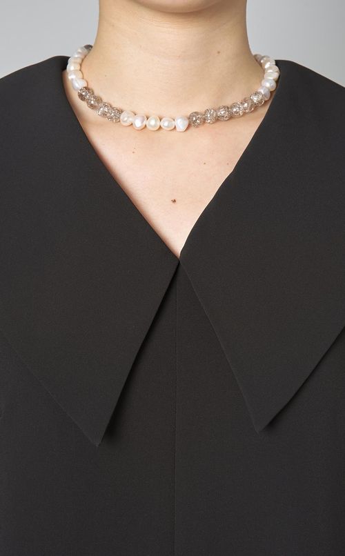 スモーキークォーツパールネックレス