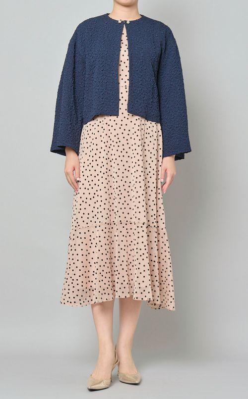 チュールフロッキードットワンピース