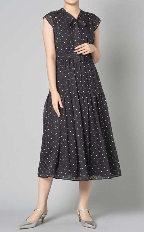 カットジャガードプリントワンピース