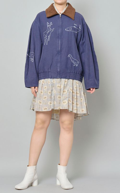 プリントタックプリーツワンピース