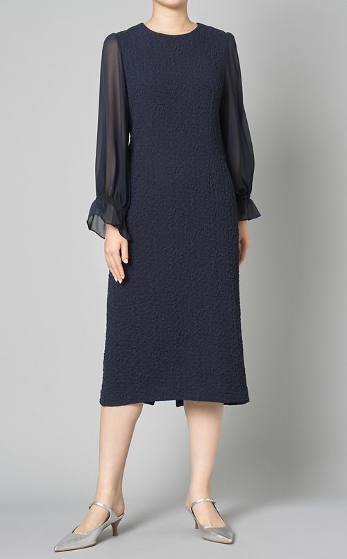 シフォンスリーブジャガード