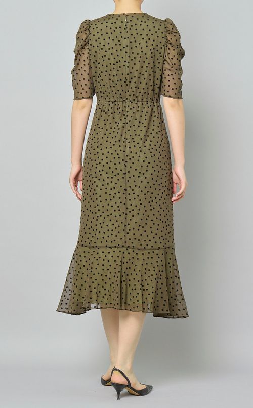 チュールフロッキードットワンピース