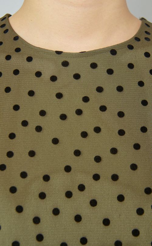 チュールフロッキードットワンピース