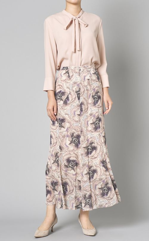 フラワープリントフレアスカート