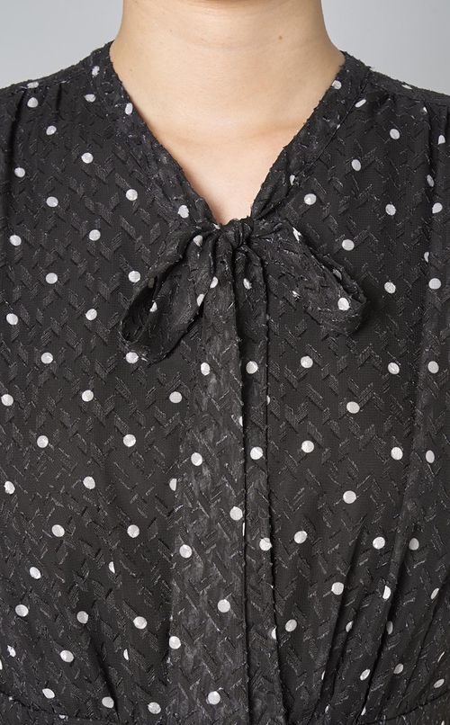 カットジャガードプリントワンピース