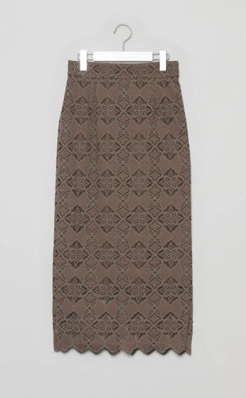 コードバイカラーレースタイトスカート