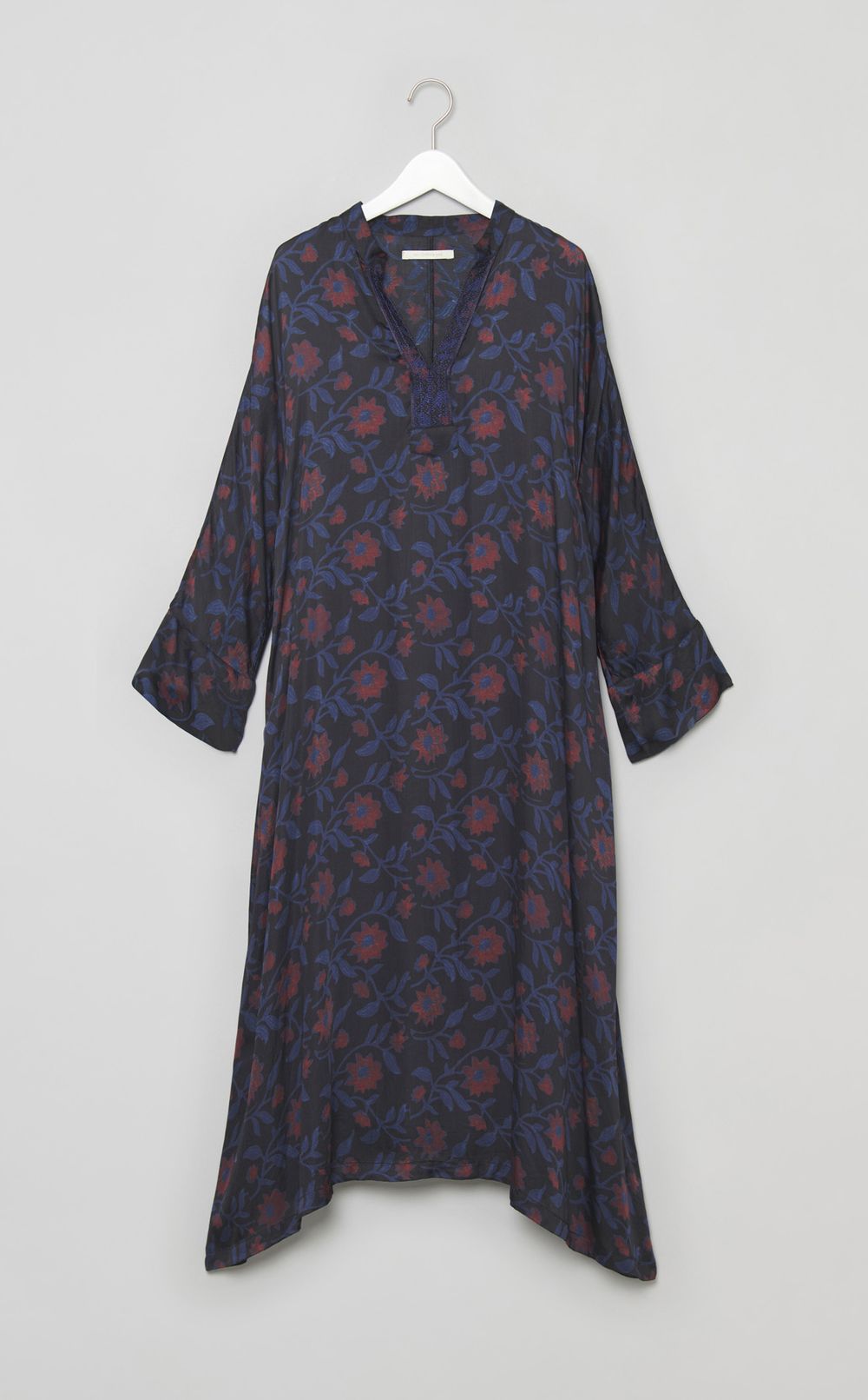 モダールサテンクレマティスプリントドレス