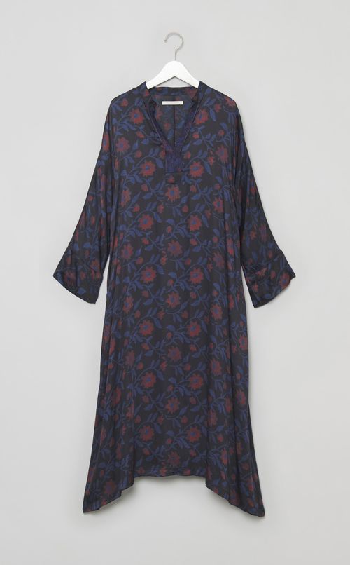 モダールサテンクレマティスプリントドレス