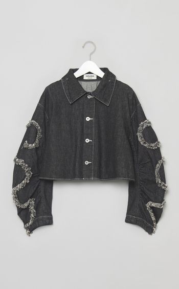 フリンジデニムショートブルゾン