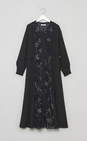 フラワーレースドッキングワンピース