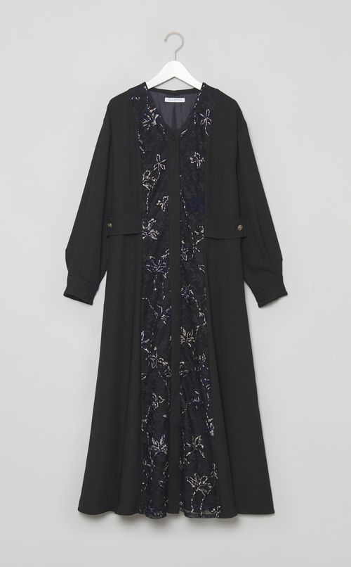 フラワーレースドッキングワンピース