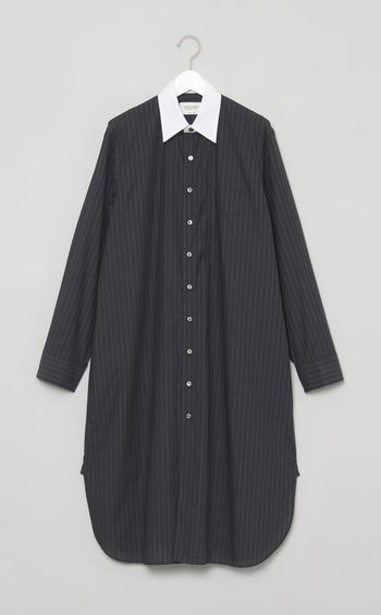 ダブルフロントコットンシャツワンピース