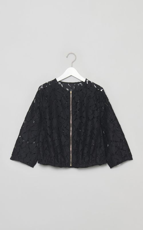 フラワーコードレースブルゾン