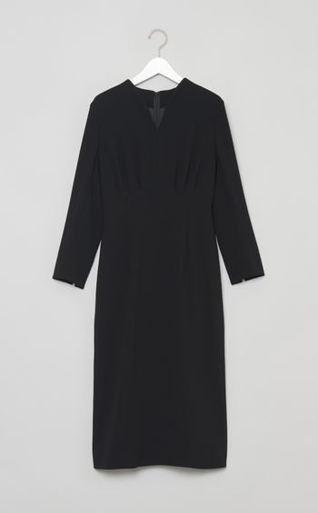 Vネックダブルクロスワンピース