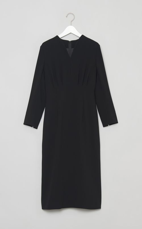 Vネックダブルクロスワンピース