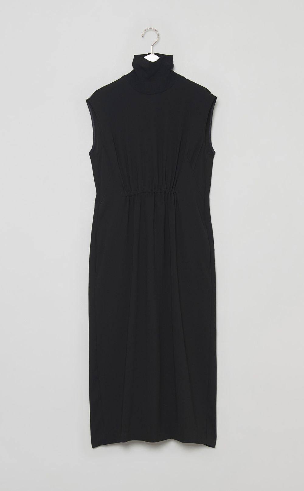 ニットコンビハイネックノースリーブドレス