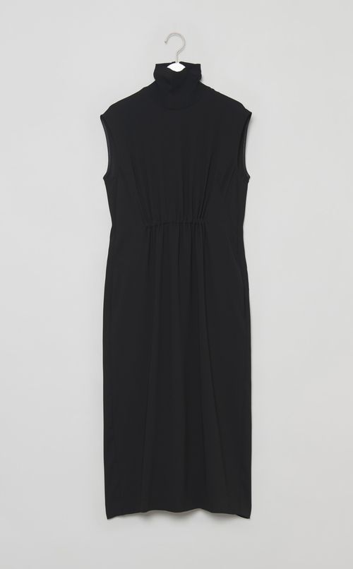 ニットコンビハイネックノースリーブドレス