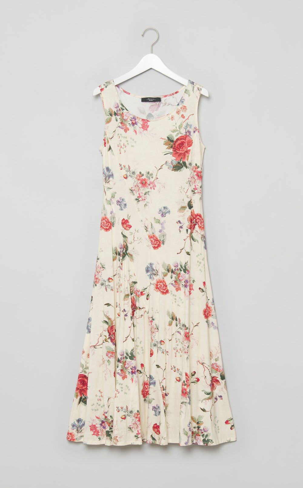 フラワープリント切替ジャージワンピース