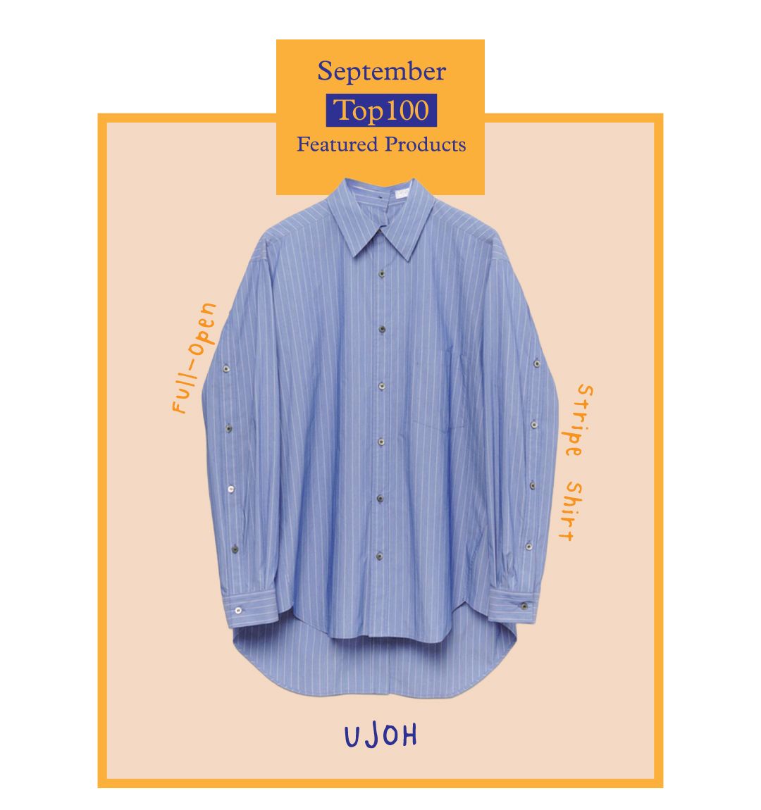 UJOHのストライプシャツ