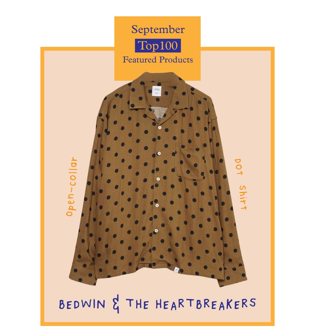 BEDWIN & THE HEARTBREAKERSのドットシャツ