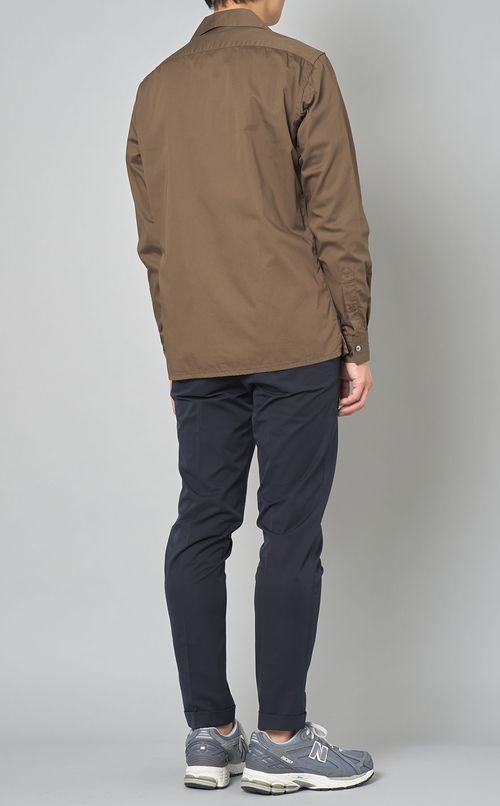 コットンサテンオープンカラーシャツ